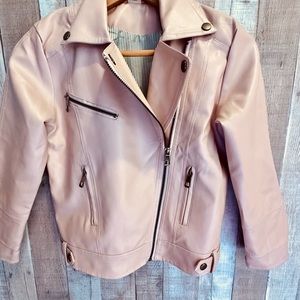 Girls Pink Moto-Style Jacket